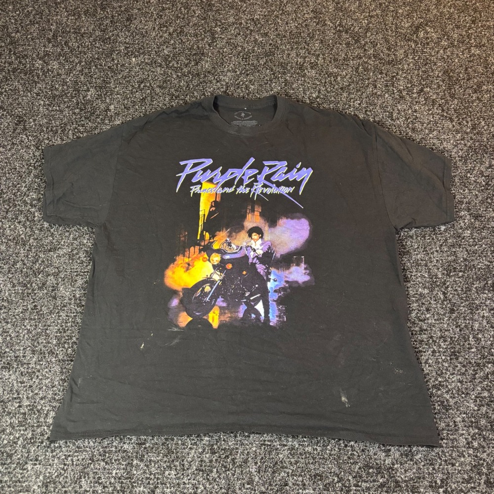 Prince Purple Rain Graphic T-Shirt Mens 2XL Black The Prince Estate Official